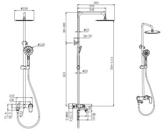 Душевая стойка Aquatek AQ2040CR хром